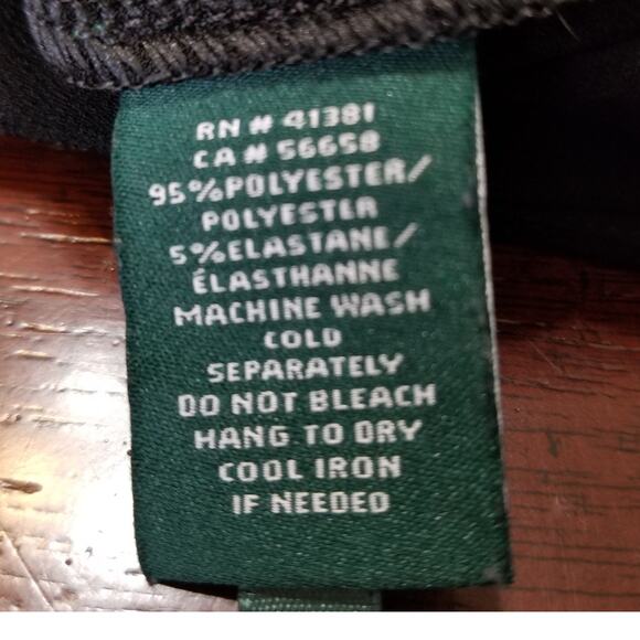 Lauren Ralph Lauren Black Long Sleeve Polyester Top Hi-Low Rnd V-neck Hem Size L - Picture 7 of 9